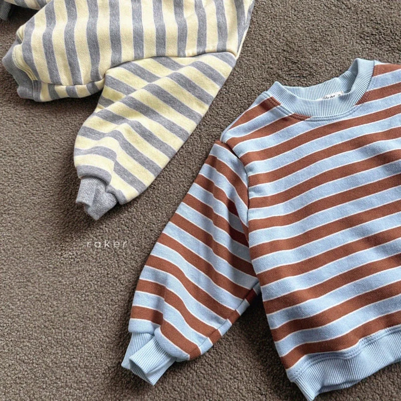 Raker - Korean Children Fashion - #toddlerclothing - Crayon Striped Sweatshirt - 4