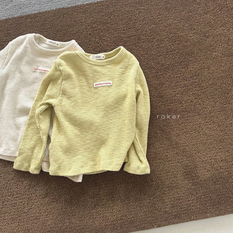 Raker - Korean Children Fashion - #stylishchildhood - Mongslub Ribbed Tee