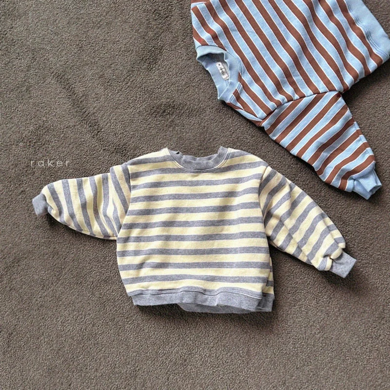 Raker - Korean Children Fashion - #toddlerclothing - Crayon Striped Sweatshirt - 3