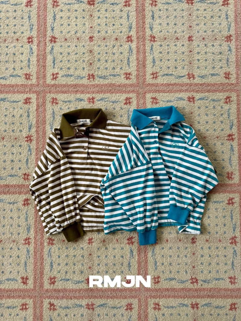 Ramijini - Korean Children Fashion - #designkidswear - Stripe Collar Tee