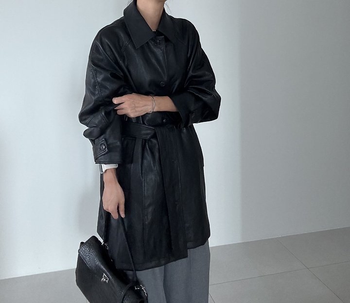 Ripple - Korean Women Fashion - #momslook - Mus Half Leather Jacket - 3