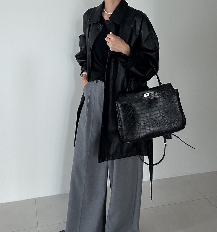 Ripple - Korean Women Fashion - #momslook - Mus Half Leather Jacket - 5