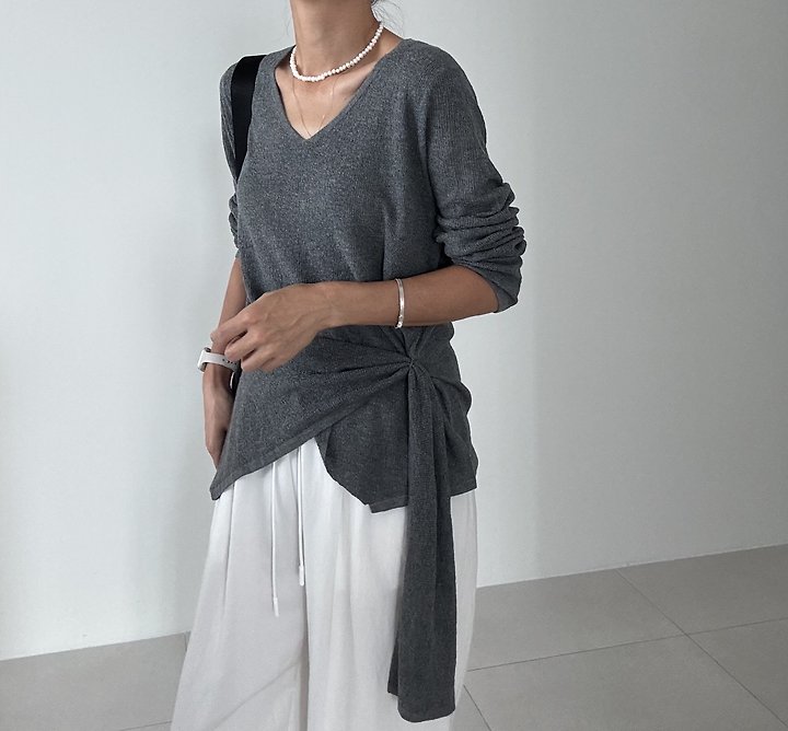 Ripple - Korean Women Fashion - #womensfashion - Armand Cross Knit - 4