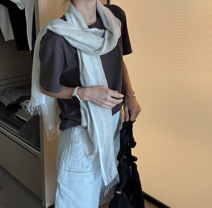 Ripple - Korean Women Fashion - #momslook - Woody Shawl Set - 2