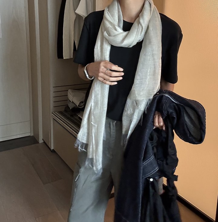 Ripple - Korean Women Fashion - #womensfashion - Woody Shawl Set - 4