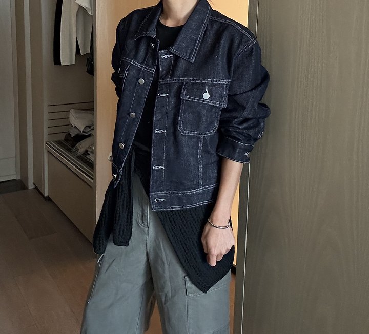 Ripple - Korean Women Fashion - #momslook - Indigo Denim Jacket