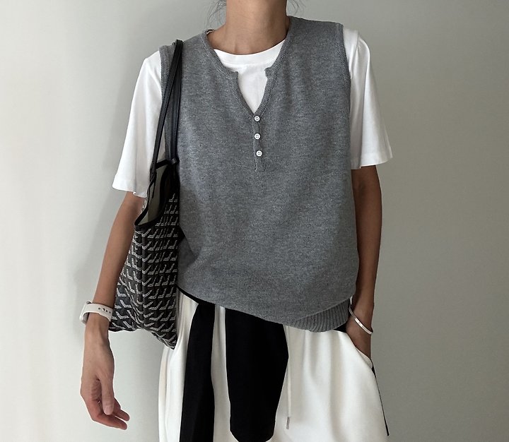 Ripple - Korean Women Fashion - #momslook - Johnny Button Knit
