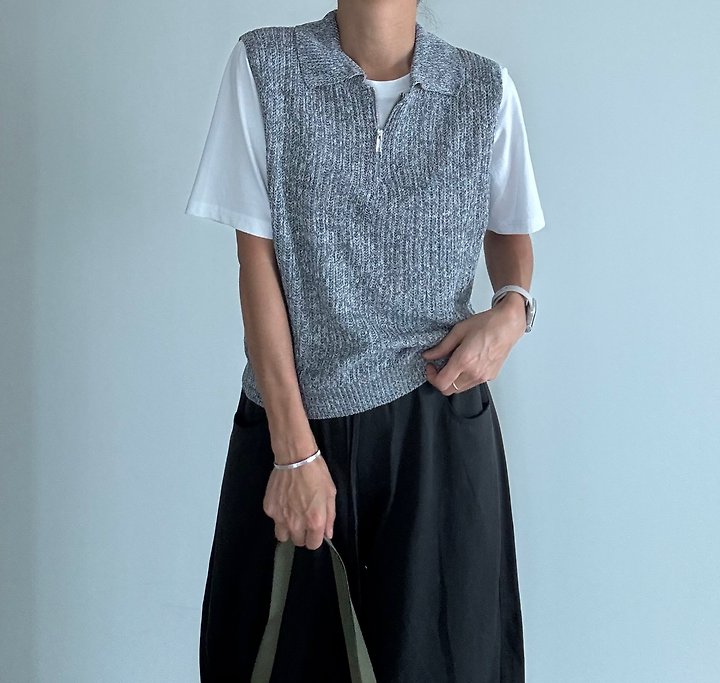 Ripple - Korean Women Fashion - #restrostyle - Park Collar Knit - 4