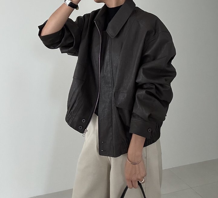 Ripple - Korean Women Fashion - #vintagekidsstyle - Cielo Leather Jacket - 6