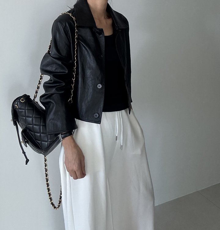 Ripple - Korean Women Fashion - #womensfashion - Motor Leather Jacket - 2