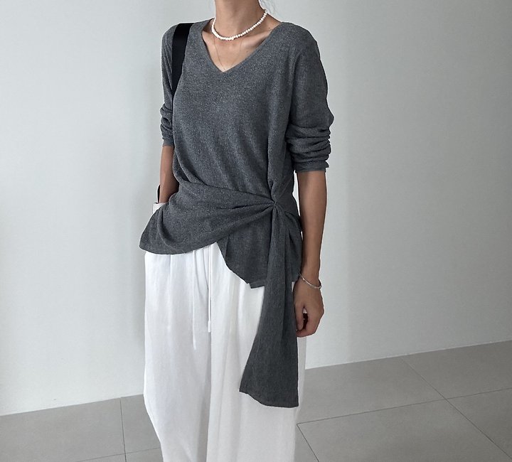 Ripple - Korean Women Fashion - #womensfashion - Armand Cross Knit - 5
