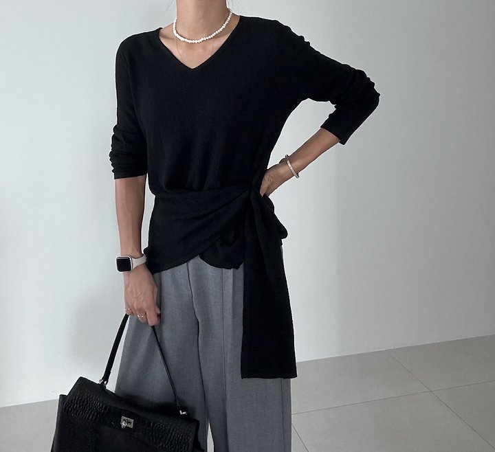 Ripple - Korean Women Fashion - #womensfashion - Armand Cross Knit - 7