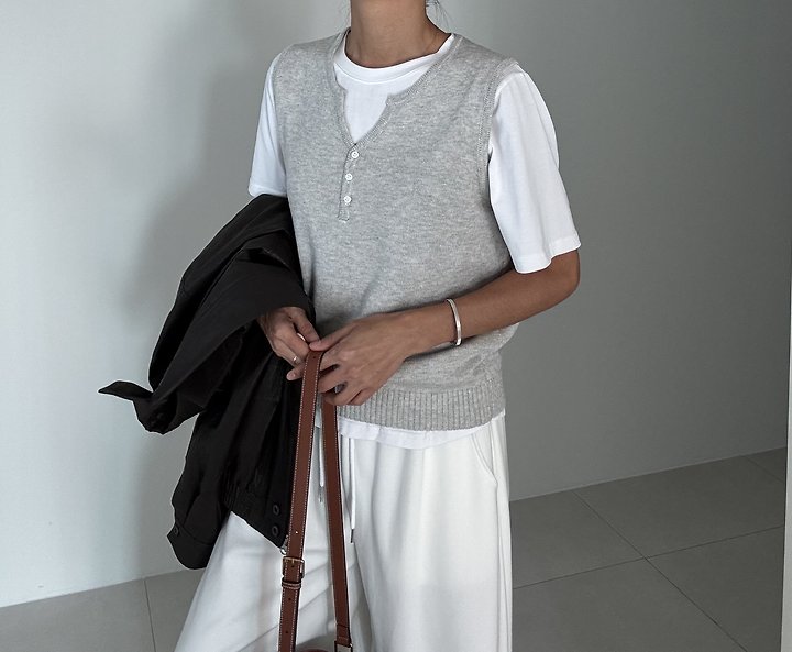 Ripple - Korean Women Fashion - #womensfashion - Johnny Button Knit - 6