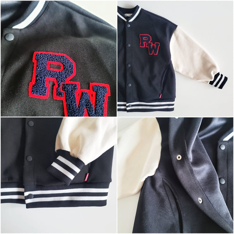 Riwoo Riwoo - Korean Children Fashion - #Kfashion4kids - Boucle Varsity Jacket - 5