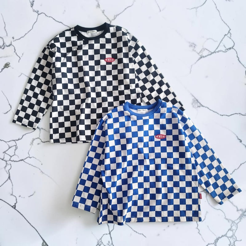 Riwoo Riwoo - Korean Children Fashion - #childofig - Riwoo Check Boxy Tee