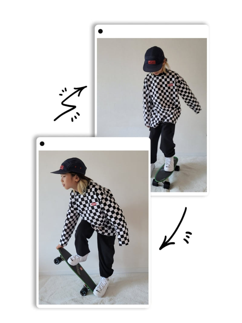 Riwoo Riwoo - Korean Children Fashion - #childofig - Riwoo Check Boxy Tee - 2