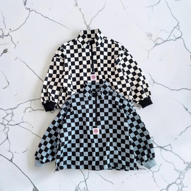 Riwoo Riwoo - Korean Children Fashion - #childofig - Unique Check Half Zip-up - 5