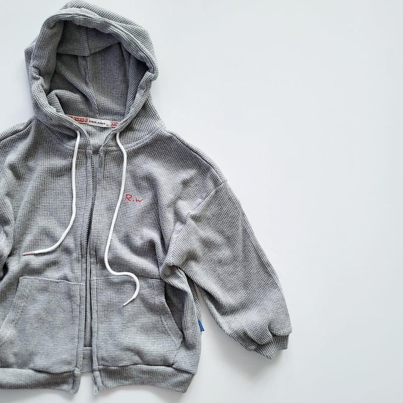 Riwoo Riwoo - Korean Children Fashion - #childofig - Riwoo Waffle Basic Hoodie Zip-up - 8