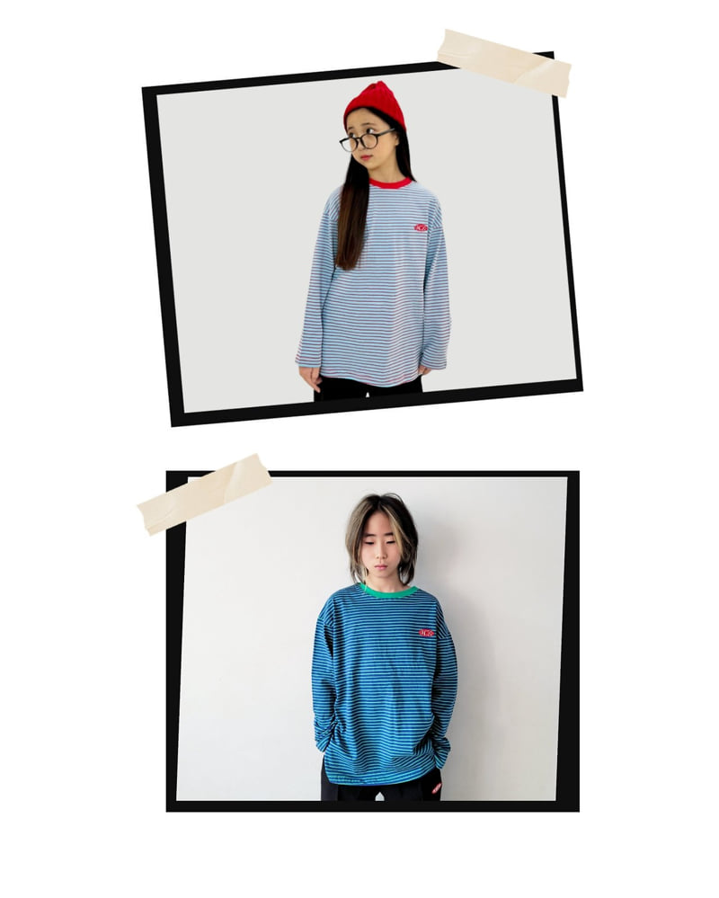 Riwoo Riwoo - Korean Children Fashion - #childofig - Toktok Striped Patch Tee - 3