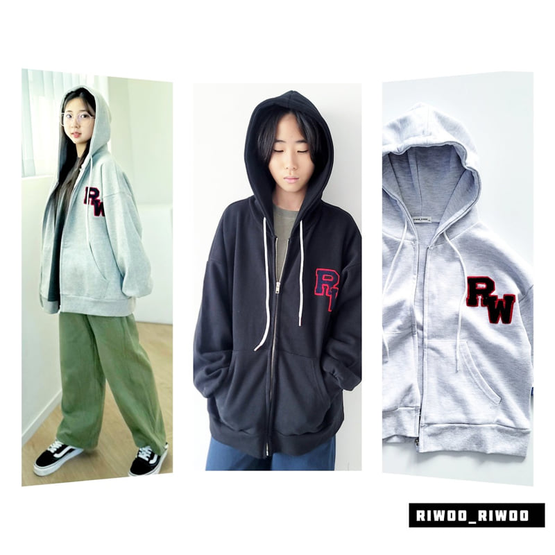 Riwoo Riwoo - Korean Children Fashion - #childrensboutique - Riwoo Boucle Embroidered Boxy Zip-up Hoodie - 7