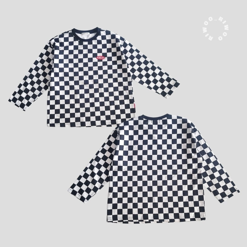 Riwoo Riwoo - Korean Children Fashion - #childrensboutique - Riwoo Check Boxy Tee - 3