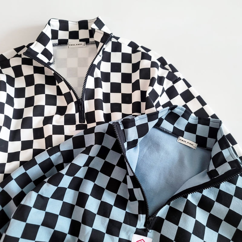 Riwoo Riwoo - Korean Children Fashion - #childrensboutique - Unique Check Half Zip-up - 6