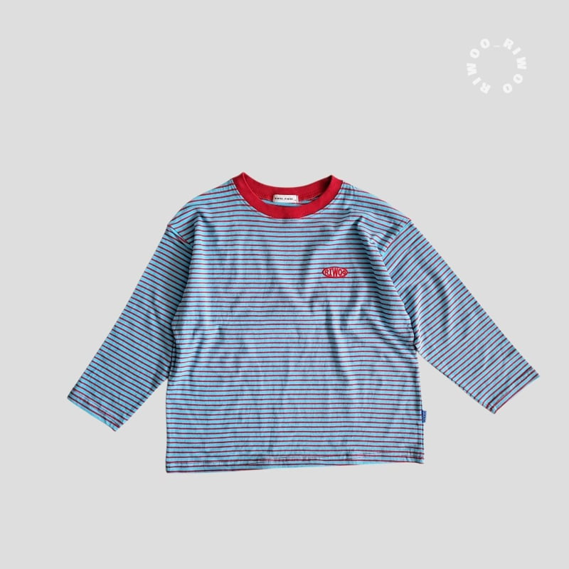 Riwoo Riwoo - Korean Children Fashion - #childofig - Toktok Striped Patch Tee - 4