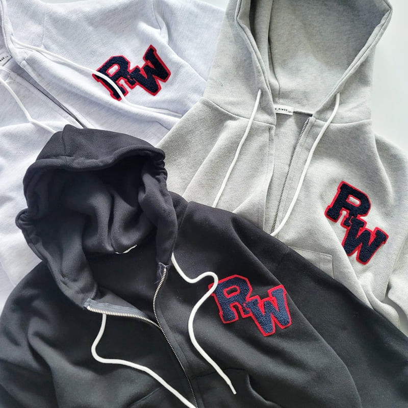 Riwoo Riwoo - Korean Children Fashion - #discoveringself - Riwoo Boucle Embroidered Boxy Zip-up Hoodie - 9