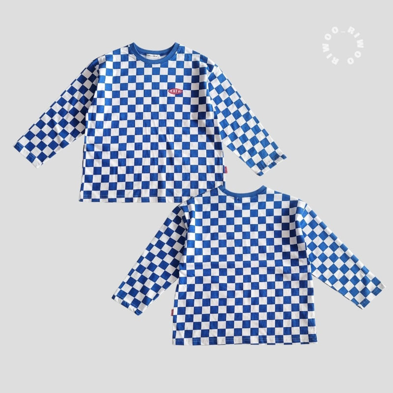 Riwoo Riwoo - Korean Children Fashion - #discoveringself - Riwoo Check Boxy Tee - 5