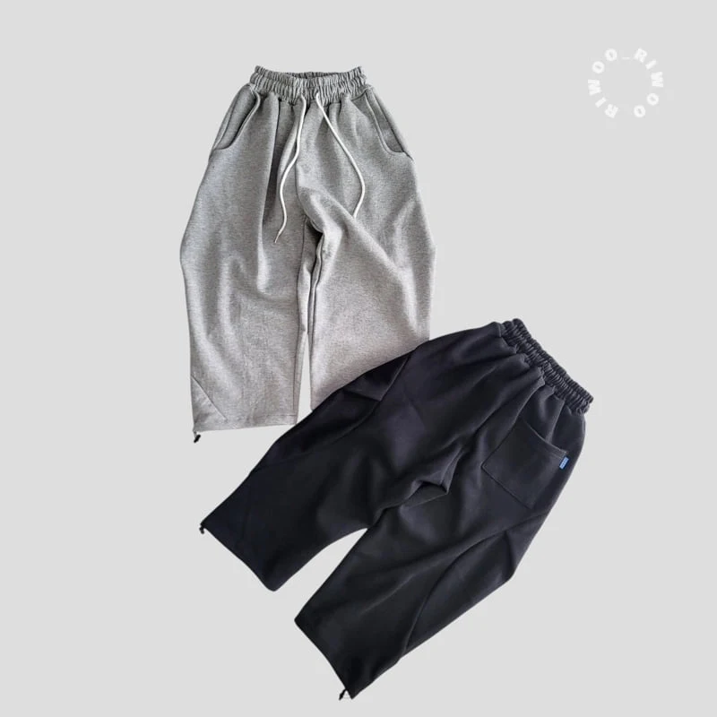 Riwoo Riwoo - Korean Children Fashion - #discoveringself - Back Pleated Curve String Pants - 4