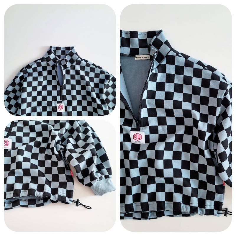 Riwoo Riwoo - Korean Children Fashion - #fashionkids - Unique Check Half Zip-up - 9