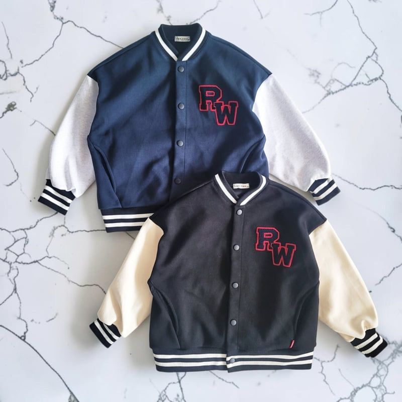 Riwoo Riwoo - Korean Children Fashion - #fashionkids - Boucle Varsity Jacket
