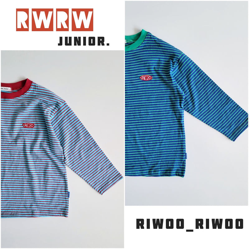 Riwoo Riwoo - Korean Children Fashion - #fashionkids - Toktok Striped Patch Tee - 7