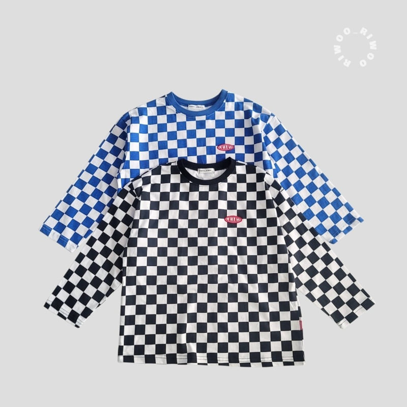Riwoo Riwoo - Korean Children Fashion - #kidsshorts - Riwoo Check Boxy Tee - 7