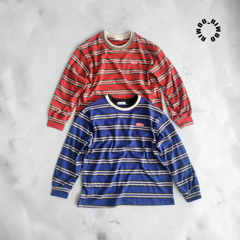 Riwoo Riwoo - Korean Children Fashion - #kidsshorts - Double Striped Rib Trim Tee