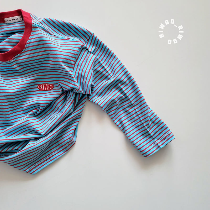 Riwoo Riwoo - Korean Children Fashion - #kidsshorts - Toktok Striped Patch Tee - 8