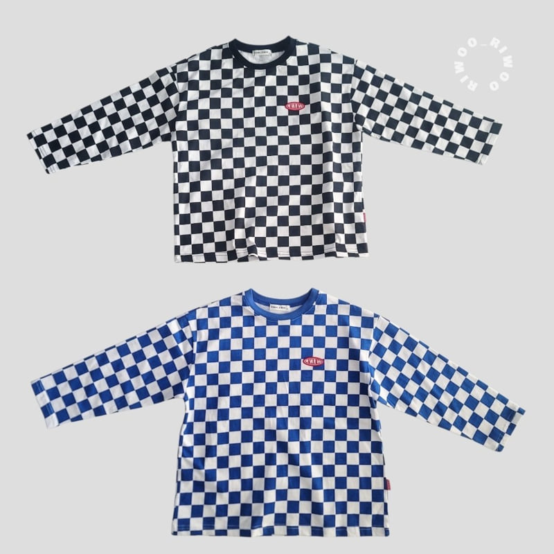 Riwoo Riwoo - Korean Children Fashion - #kidsstore - Riwoo Check Boxy Tee - 8