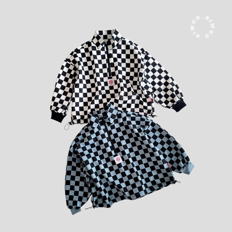 Riwoo Riwoo - Korean Children Fashion - #kidsstore - Unique Check Half Zip-up - 11