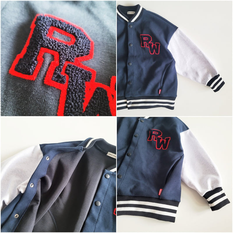 Riwoo Riwoo - Korean Children Fashion - #kidsstore - Boucle Varsity Jacket - 3