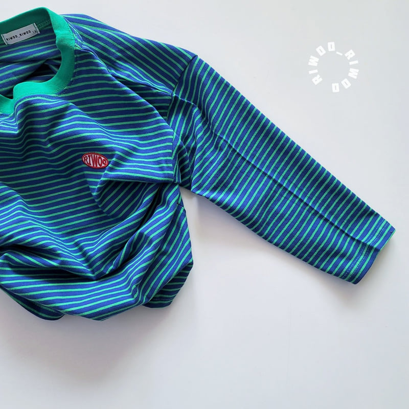 Riwoo Riwoo - Korean Children Fashion - #kidsstore - Toktok Striped Patch Tee - 9
