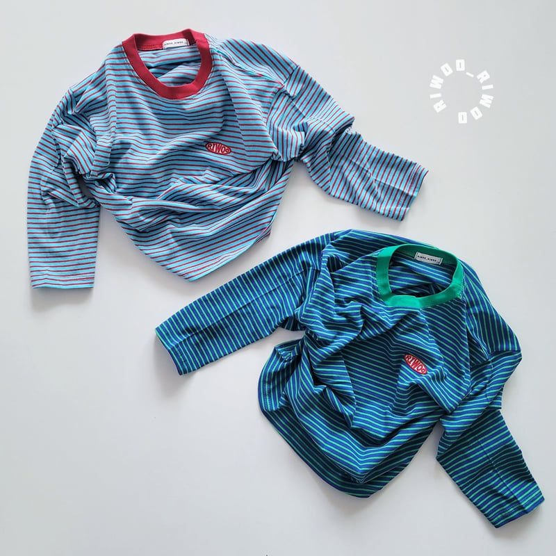 Riwoo Riwoo - Korean Children Fashion - #kidzfashiontrend - Toktok Striped Patch Tee - 10