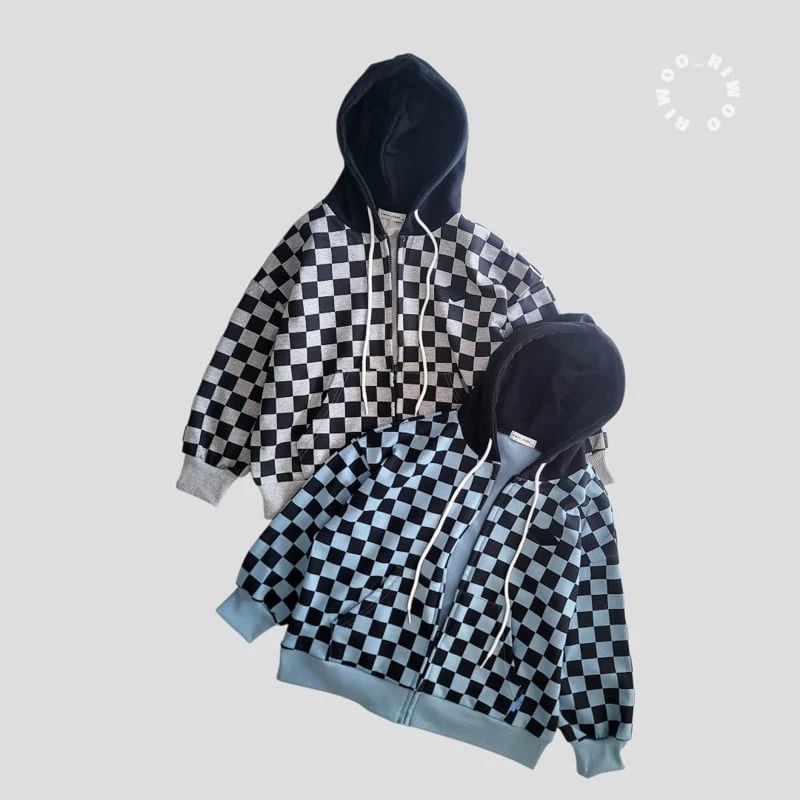 Riwoo Riwoo - Korean Children Fashion - #littlefashionista - Riwoo Chess Hoodie Zip-up - 8