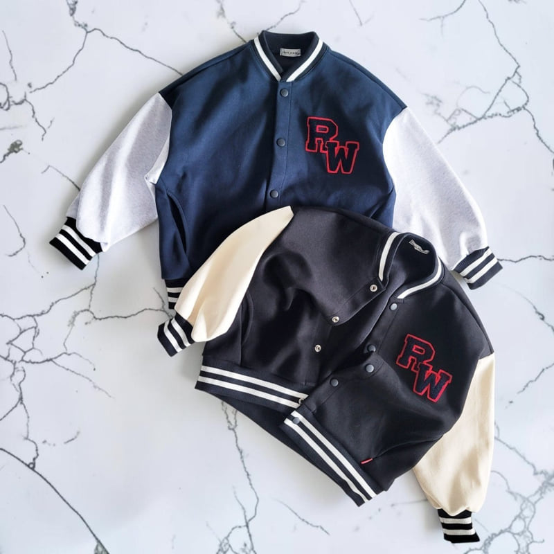 Riwoo Riwoo - Korean Children Fashion - #littlefashionista - Boucle Varsity Jacket - 6