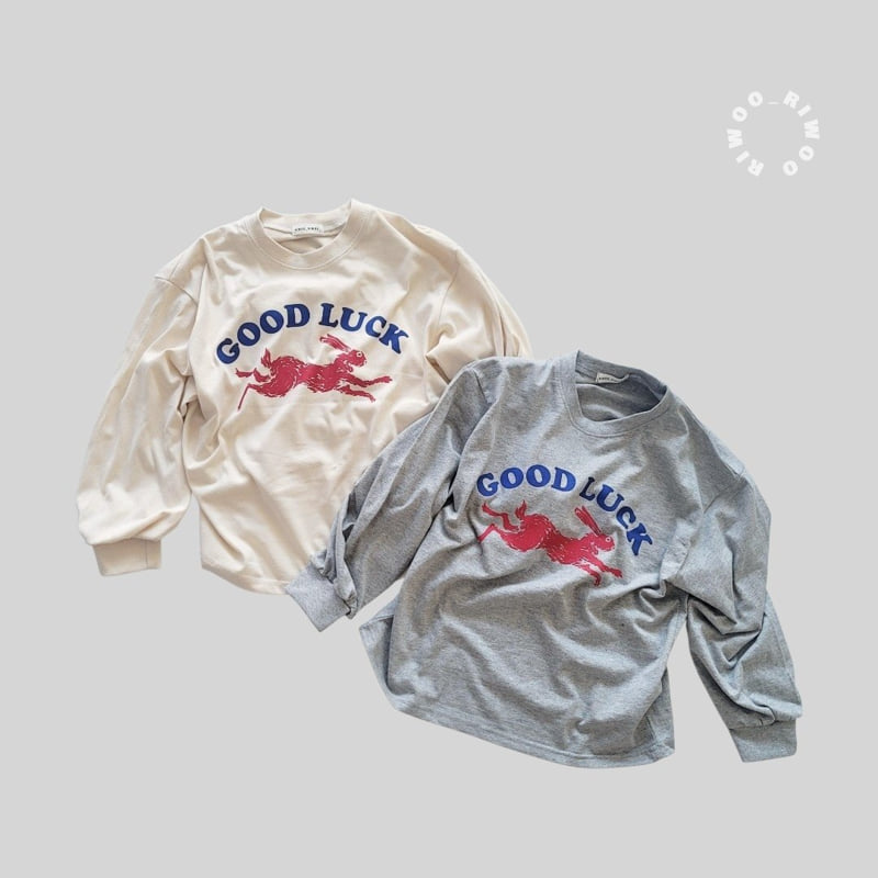 Riwoo Riwoo - Korean Children Fashion - #littlefashionista - Good Luck Rib Trim Tee - 5