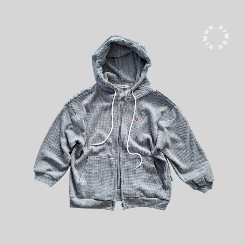 Riwoo Riwoo - Korean Children Fashion - #littlefashionista - Riwoo Waffle Basic Hoodie Zip-up - 3