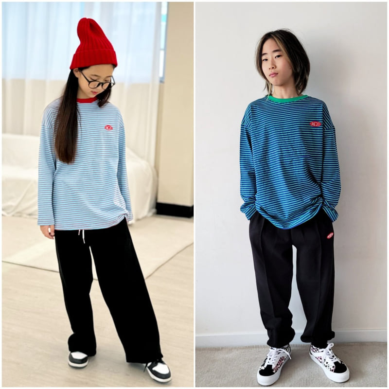 Riwoo Riwoo - Korean Children Fashion - #littlefashionista - Toktok Striped Patch Tee - 12