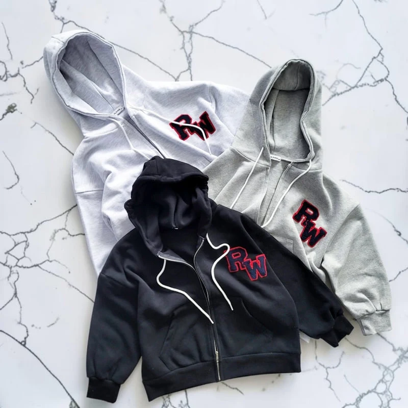 Riwoo Riwoo - Korean Children Fashion - #magicofchildhood - Riwoo Boucle Embroidered Boxy Zip-up Hoodie - 2