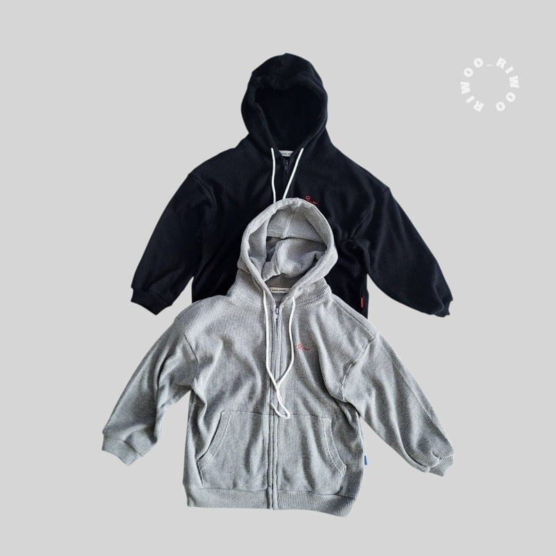 Riwoo Riwoo - Korean Children Fashion - #minifashionista - Riwoo Waffle Basic Hoodie Zip-up - 5
