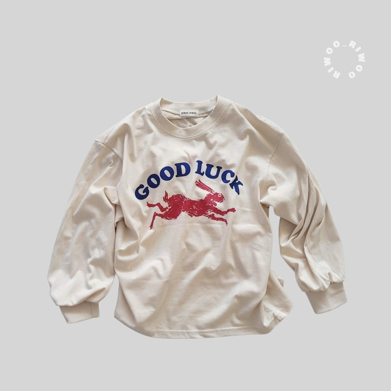 Riwoo Riwoo - Korean Children Fashion - #prettylittlegirls - Good Luck Rib Trim Tee - 8