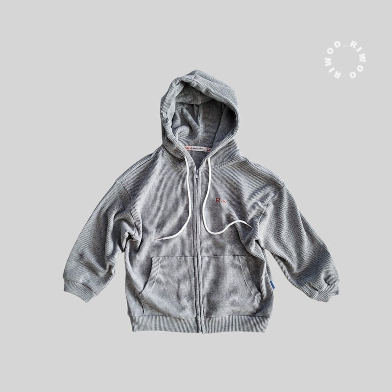 Riwoo Riwoo - Korean Children Fashion - #prettylittlegirls - Riwoo Waffle Basic Hoodie Zip-up - 6